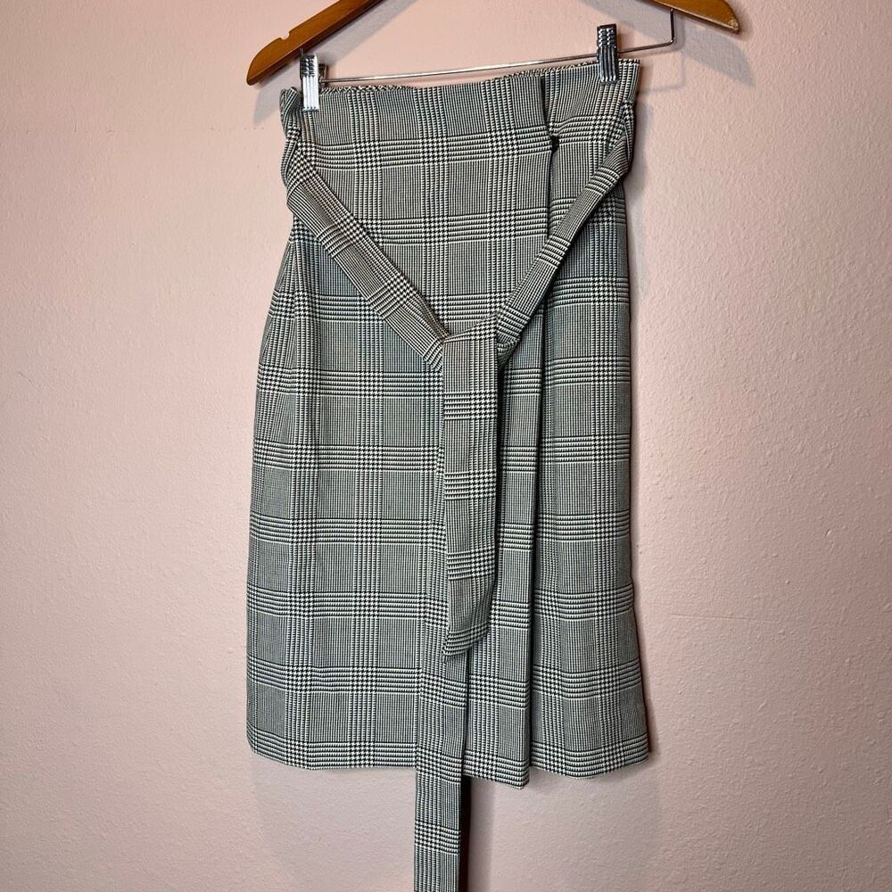 Zara plaid waist tide wrap skirt new with tags